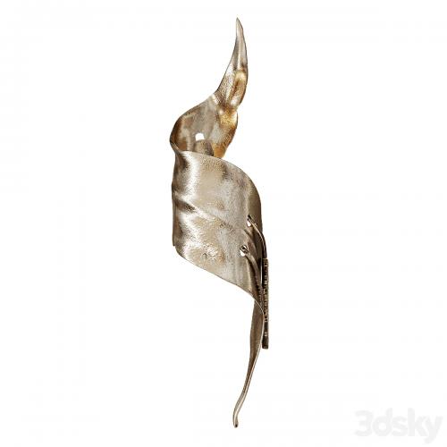 Golden wall sconce LEAF | VetviStore