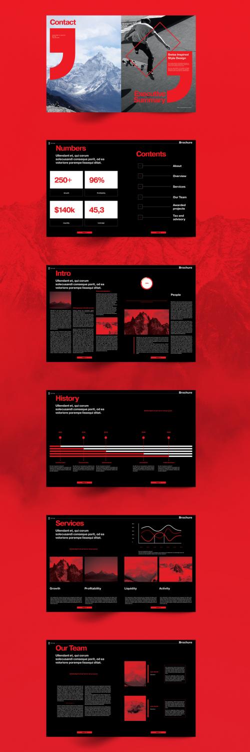 Black Red Business Brochure Layout - 360276410