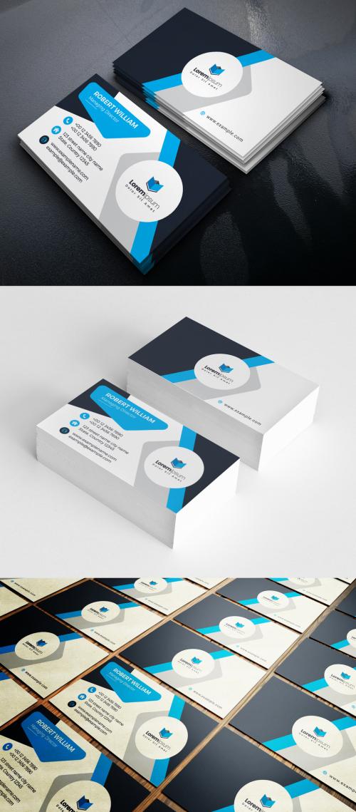 Blue Business Card Layout - 360313832