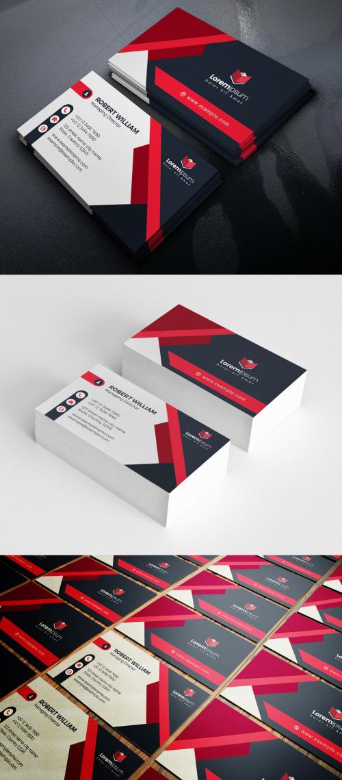 Red Corporate Business Card Layout - 360314386