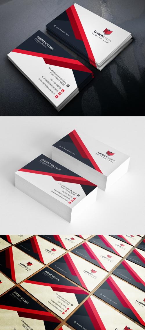 Red Corporate Business Card Layout - 360314656