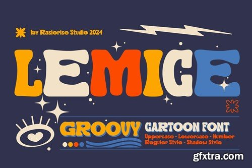 Lemice Groovy Cartoon Decorative Font Y297646