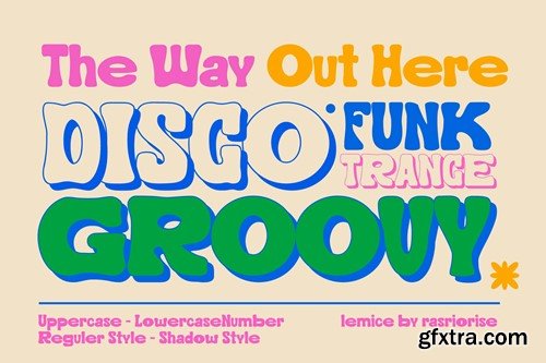 Lemice Groovy Cartoon Decorative Font Y297646