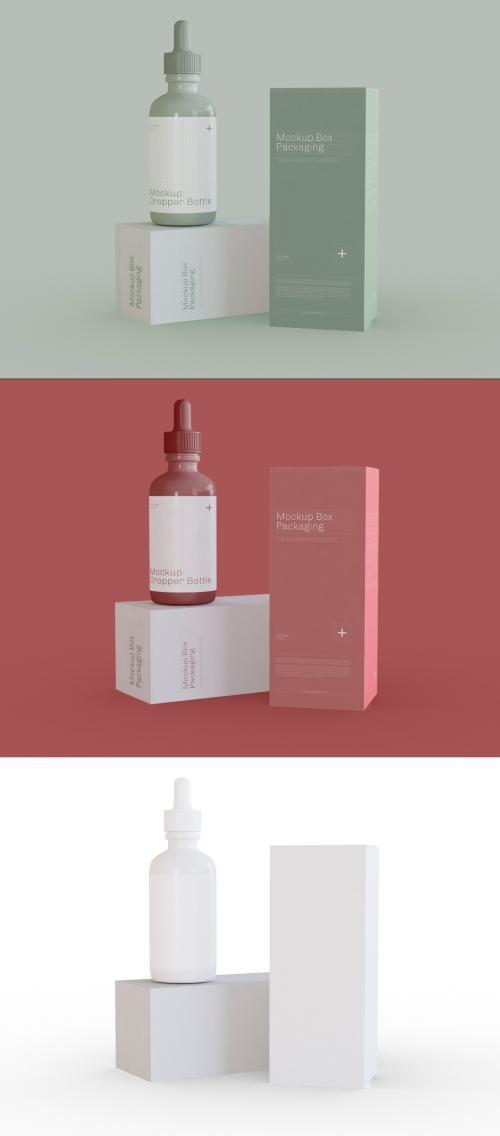 Dropper Bottle and Box Packaging Mockup - 360489822