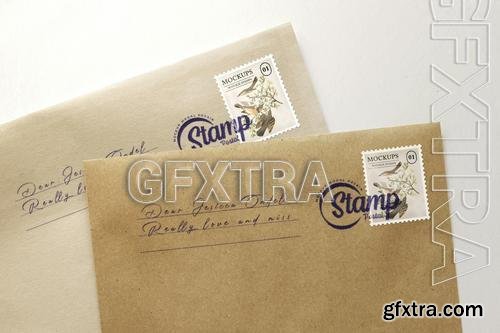 Postal Stamp Mockup QWTK7BM