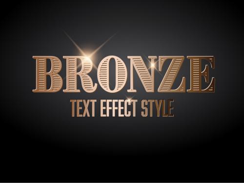 Bronze Metallic Text Effect with Glitter - 360519278