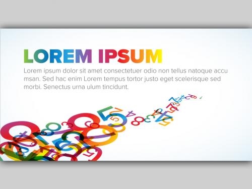 Web Banner Layout with Rainbow Gradient Elements - 360519303