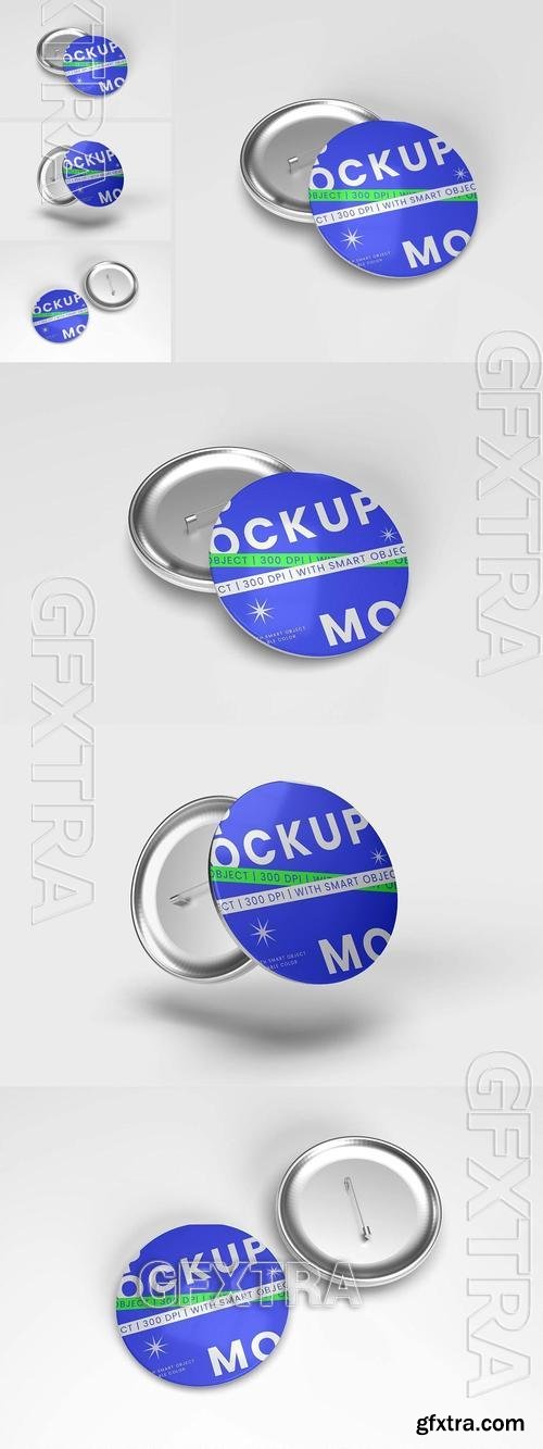 Round Button Badge Pin Mockup XBP29JK