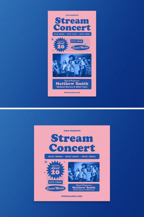 Live Stream Concert Social Media Layout - 360529697