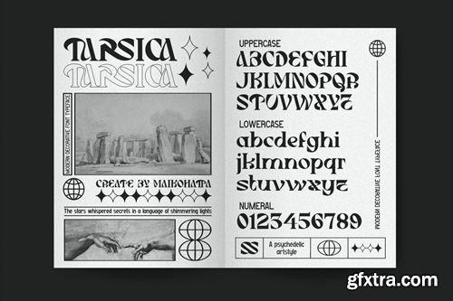 Tarsica - Modern Stylist Psychedelic Font X98WVHB