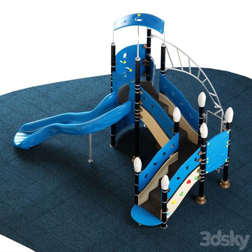 Kids playground equipment with slide climbing 03