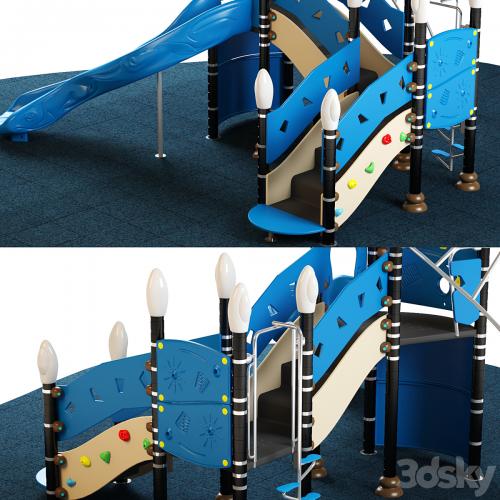 Kids playground equipment with slide climbing 03