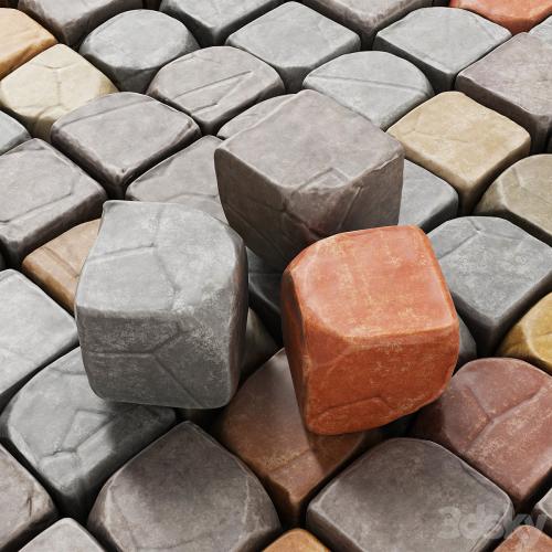 Cube stone granite decoration / Stone cubes for decoration. (Paving stones)