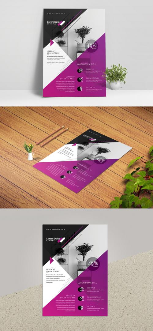 Business Flyer Layout with Purple Accents - 362627825