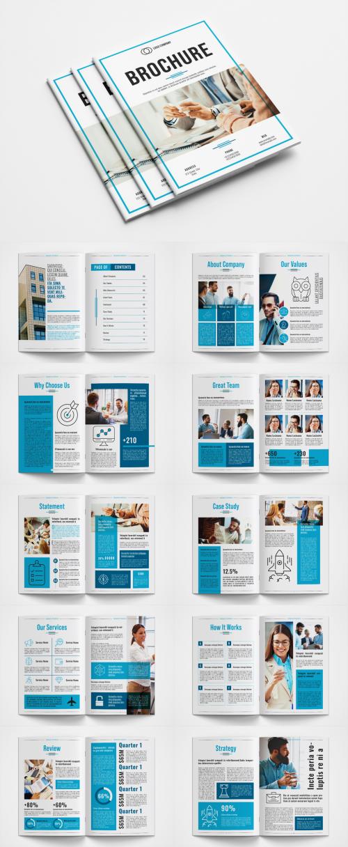 Business Brochure Layout with Blue Accents - 362695303