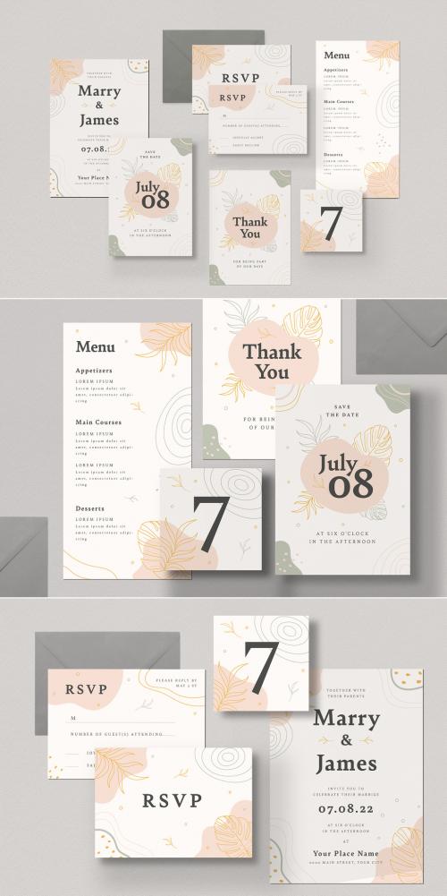 Organic Floral Wedding Invitation Set - 362982187