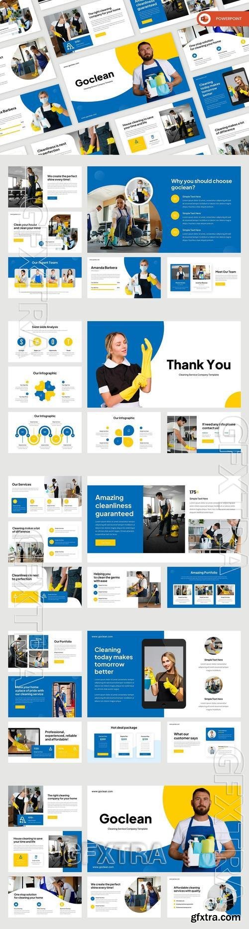 Goclean - Cleaning Service PowerPoint Template C4JUE4T