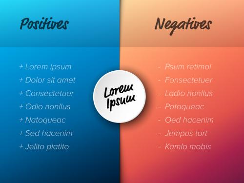 Pros and Cons Compare Layout Table - 363635473