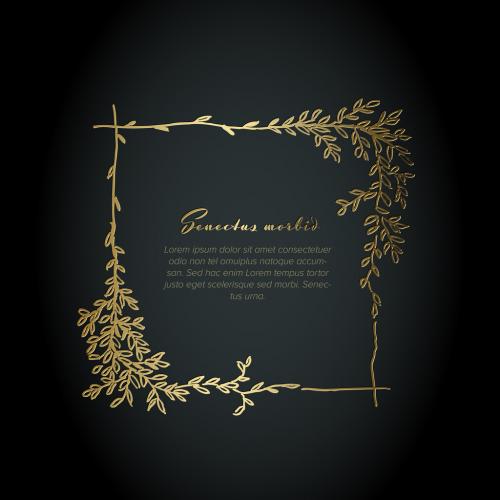 Minimalist Golden Square Floral Flyer Layout - 363646667