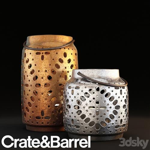 crate & barrel wisteria metallic ceramic lanterns