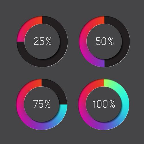 Circular Loading Progress Bars Set - 363646678