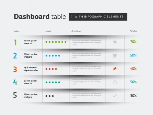 Infographic Table Layout with Shadow Effect - 363674705