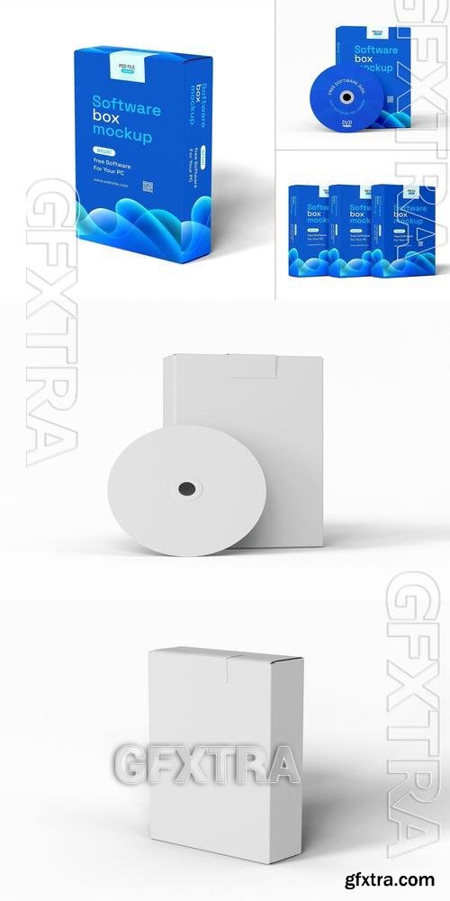 Software Box with Compact Disk Mockup Set YVUFGZG