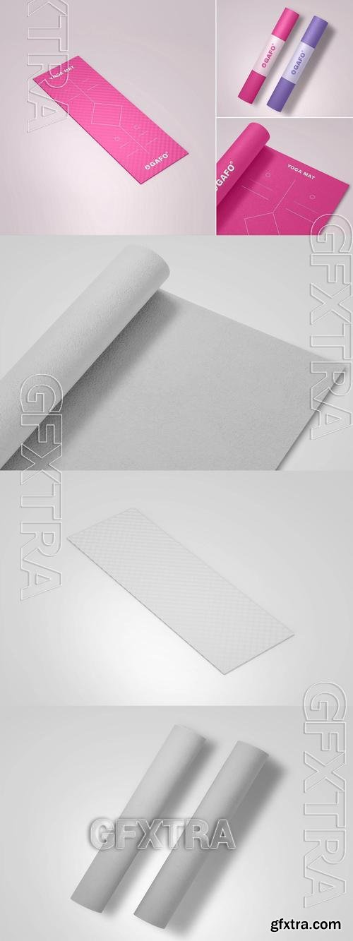 Yoga Fitness Mat Banding Mockup Set S3RUHGU