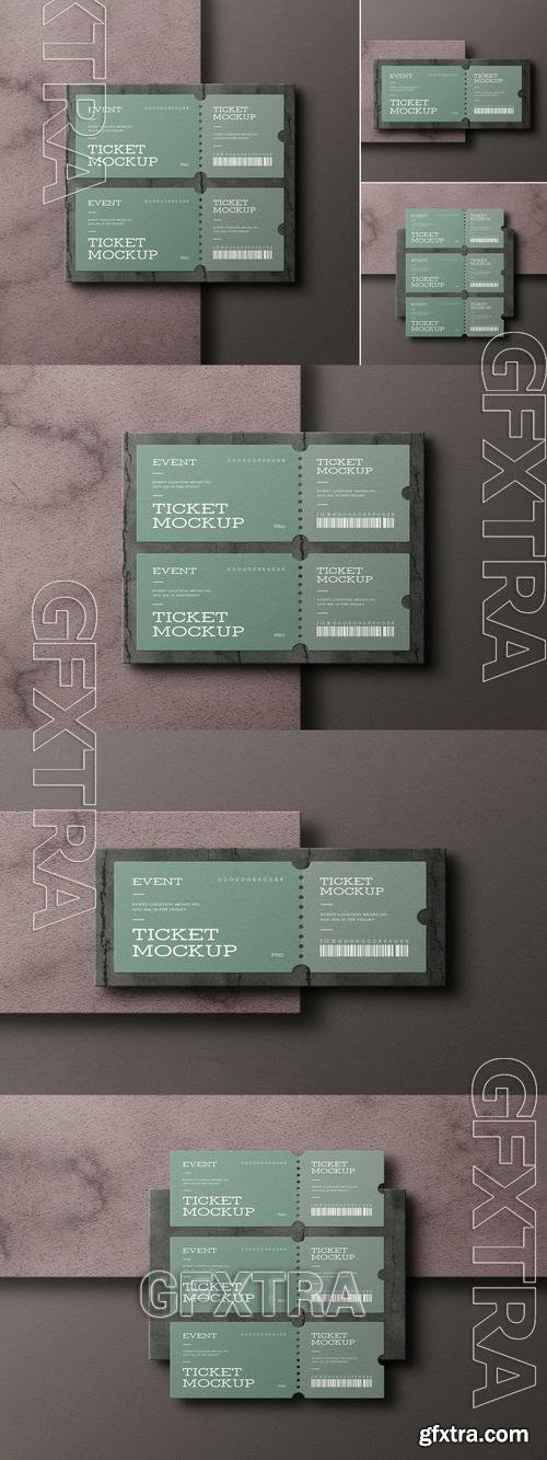 Minimal Event Ticket Stationery Mockup Set NQX9HXN