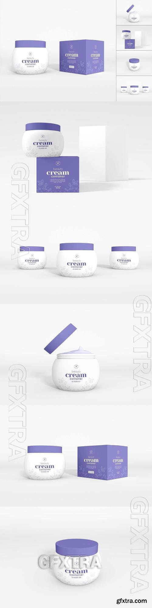 Cosmetic Cream Tube with Box Packaging Mockup Set MJZKU2R