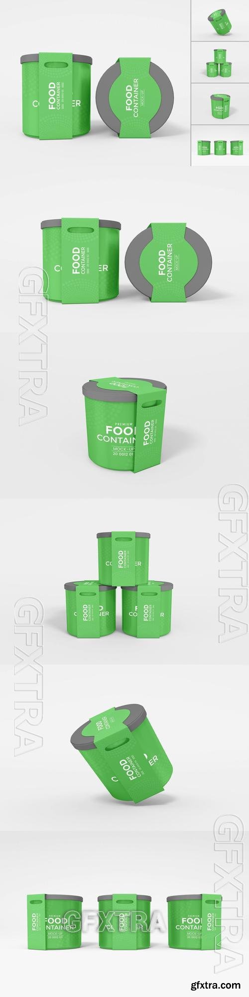 Food Container Sleeve Packaging Mockup Set KLQTEVW
