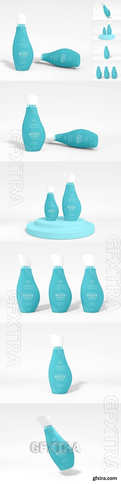 Body Lotion Bottle Branding Mockup Set 67GXZ3X