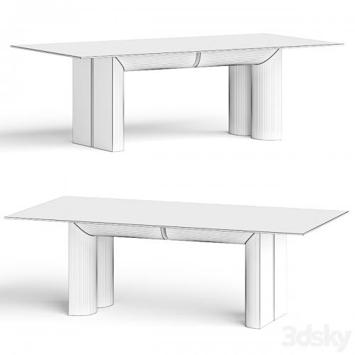 Crate and Barrel Emma Wood and Glass-Top Dining Table