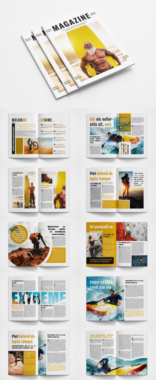 Magazine Layout with Orange Accents - 363964963