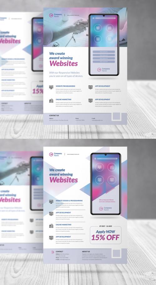Business Flyer with Magenta and Cyan Accents - 364528021