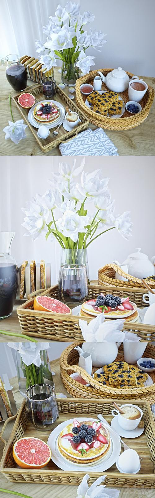 Trays with breakfast 2