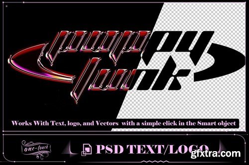 PSD Futurist Chrome Y2k Logo Text Effect Photoshop CFJCQVS