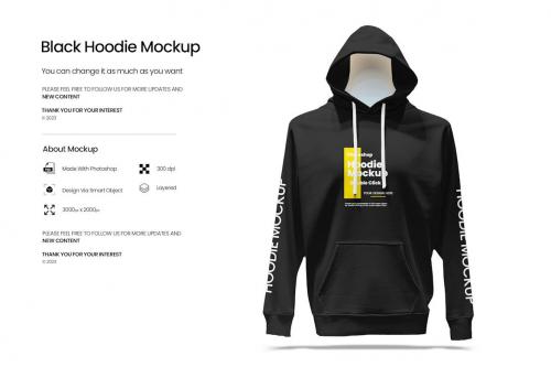 Black Hoodie Mockup