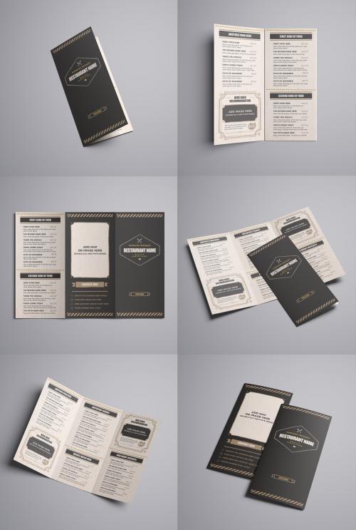 Rustic Food Trifold Menu Layout - 364551357