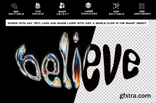 Believe Modern Look Style Text Effect PSD Template ERVU8L7