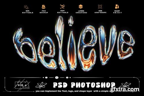 Believe Modern Look Style Text Effect PSD Template ERVU8L7