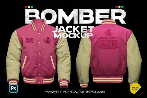 Realistic Bomber Jacket Mockup Vol. 02