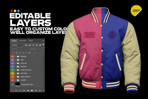 Realistic Bomber Jacket Mockup Vol. 02