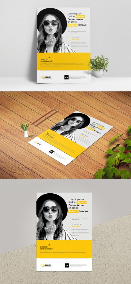 Modern Business Flyer Layout with Orange Accents - 364798593