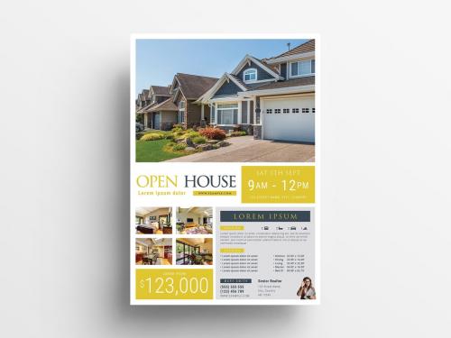 Modern Open House Flyer for Realtor Property Sales - 365316634