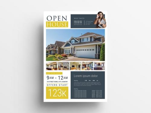 Open House Poster Flyer with Modern Style - 365316648