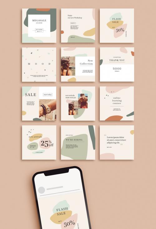 Social Media Post Layout Set - 366126237