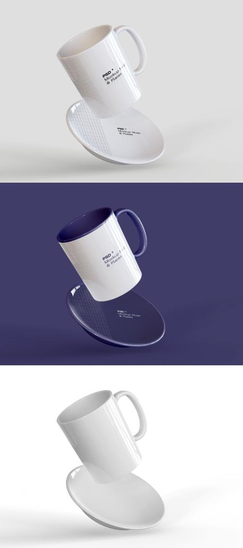 Coffee Mug and Plate Mockup - 366130401