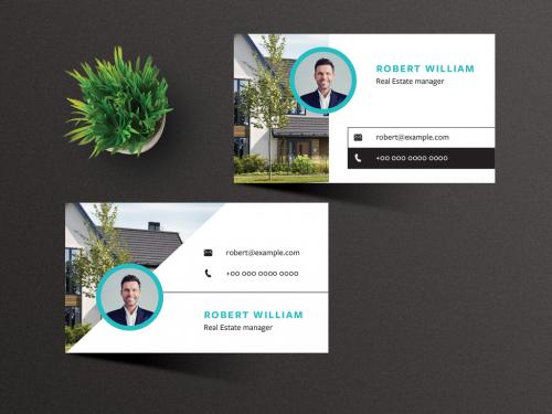 Business Card Layout for Real Estate Manager - 366134846