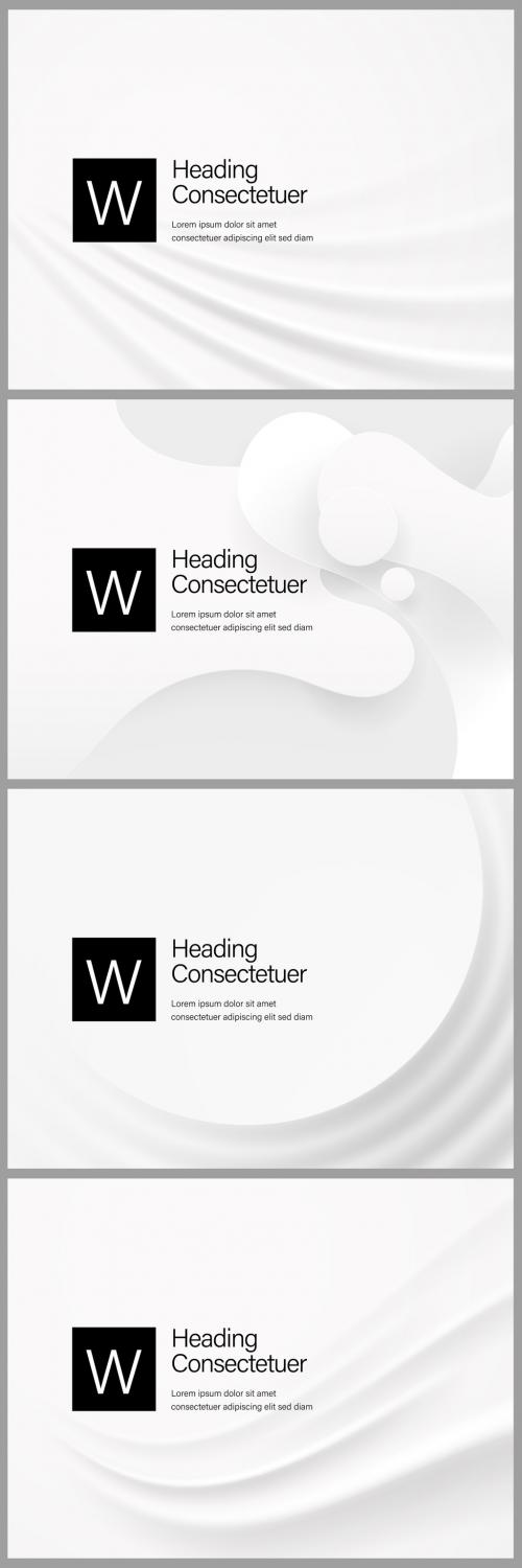 4 White Abstract Background Layouts - 366135965